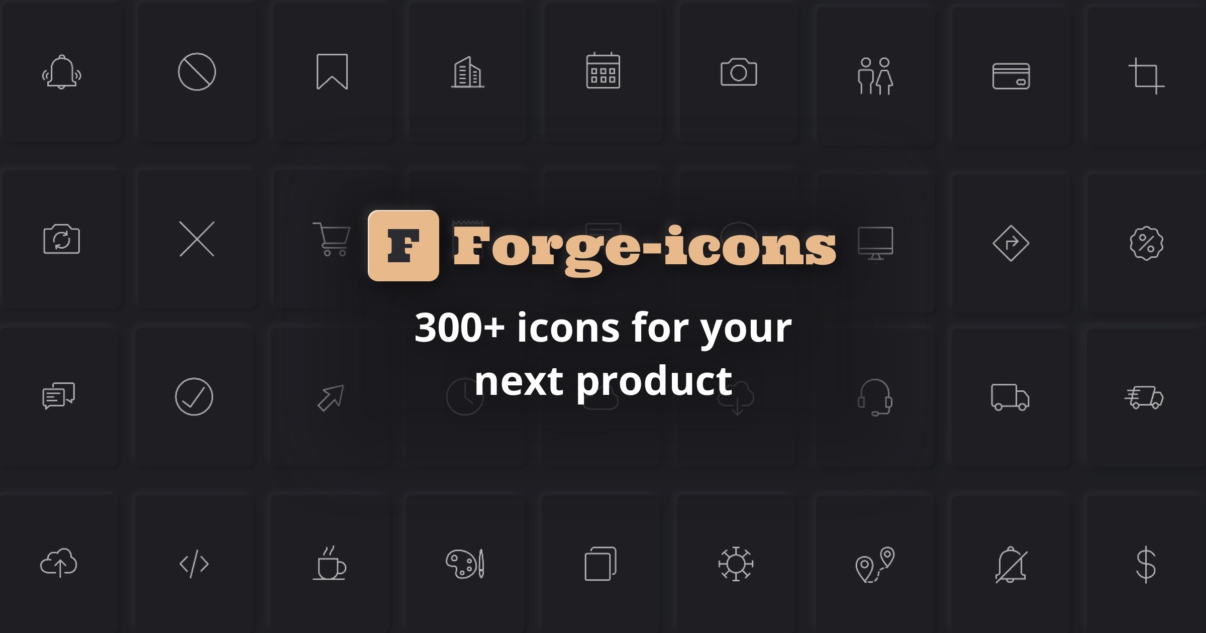 Forge Icons - 300+ right mix of SVG icons for use in e-commerce, travel, social media, app design and much more.